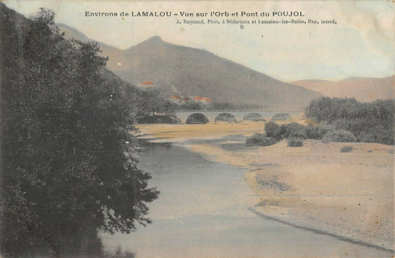 Carte postale ancienne Env.de Lamalou Vue Sur L'Orb Et Pont Du Poujol
