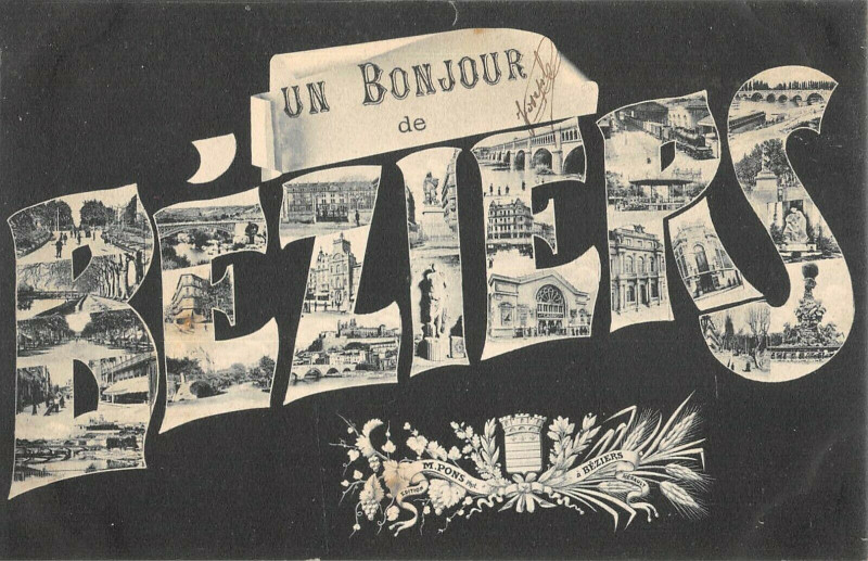 Carte postale ancienne Un Bonjour De Beziers à Béziers