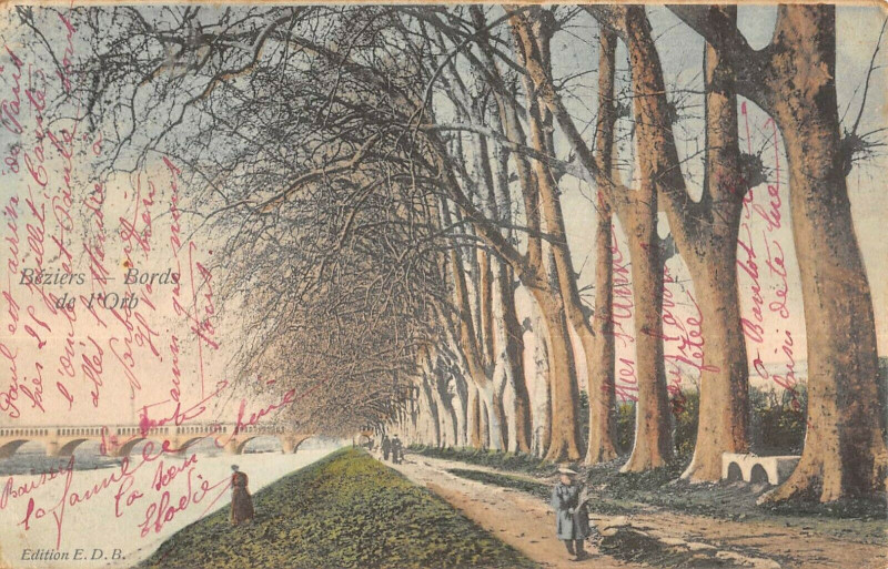 Carte postale ancienne Beziers Bords De L'Orb à Béziers