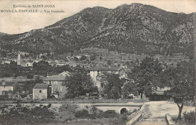Carte postale ancienne Env.deSaint-Pons Mons La Trivalle Vue Generale à Mons