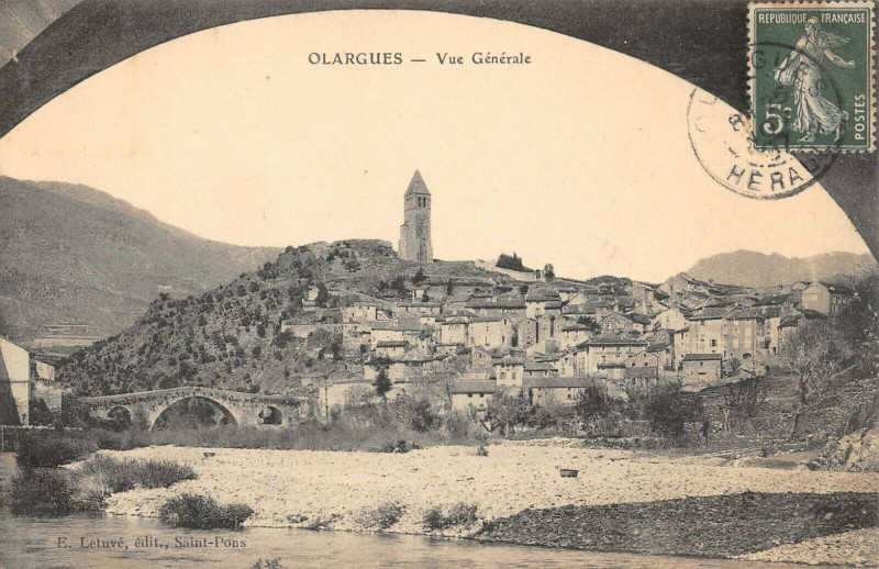 Carte postale ancienne Olargues Vue Generale à Olargues