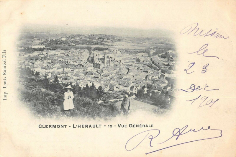 Carte postale ancienne Clermont L'Herault Vue Generale