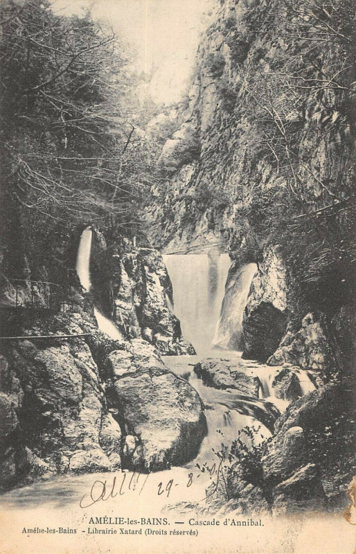 Carte postale ancienne Amelie Les Bains Cascade D'Annibal
