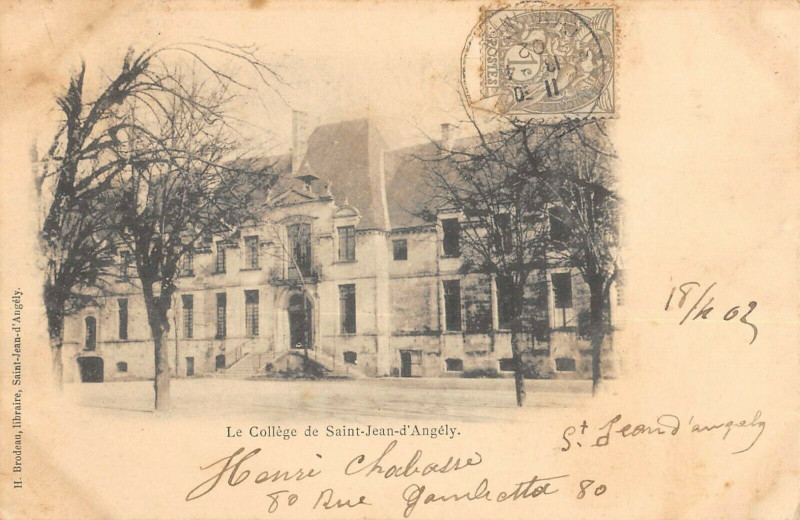 Carte postale ancienne Le College De Saint Jean D'Angely