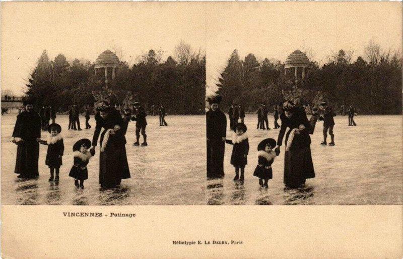 Carte postale ancienne Paris 12e Vincennes Patinage à Paris 12e