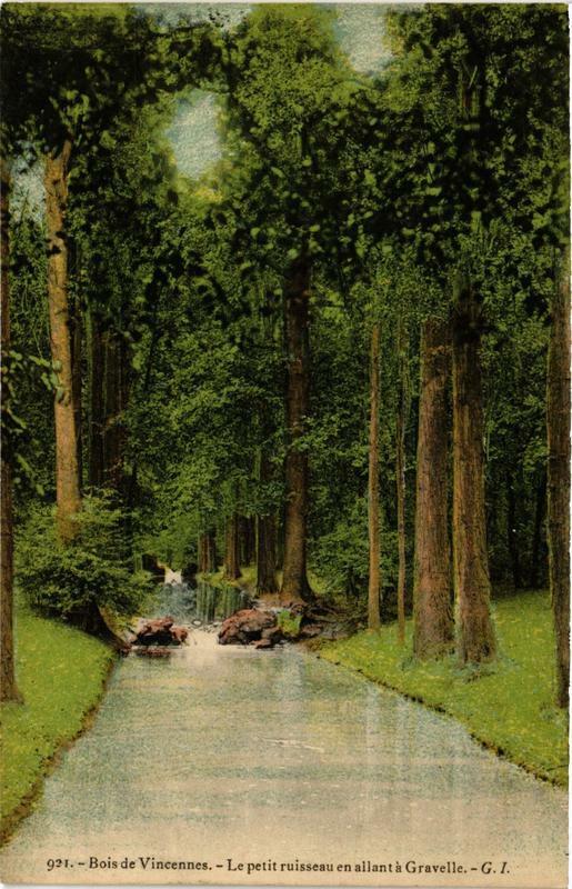Carte postale ancienne Bois de Vincennes - Le petit ruisseau en allant à Gravelle à Paris