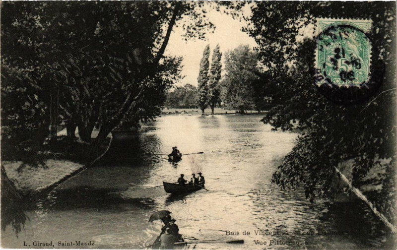 Carte postale ancienne Paris 12e Bois de Vincennes Lac Daumesnil vue pittoresque à Paris 12e