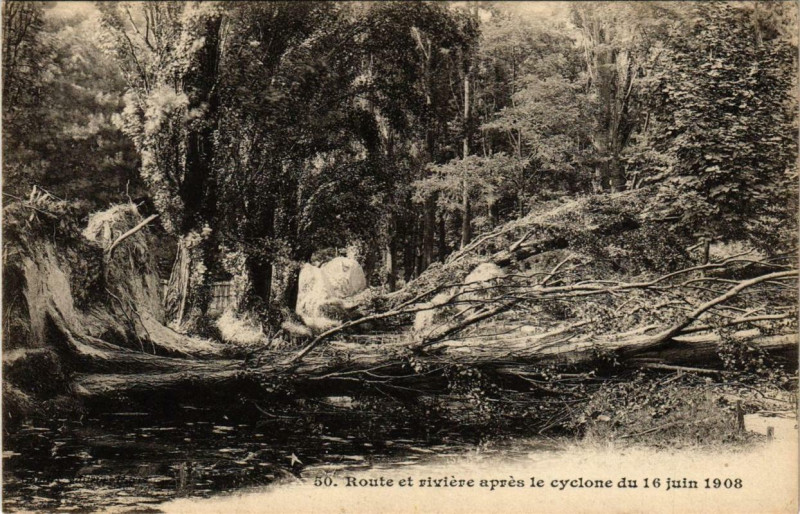 Carte postale ancienne Paris 12e Bois de Vincennes Cyclone du 16 juin 1908 à Paris 12e