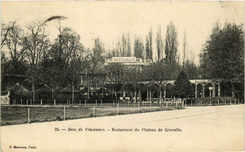 Carte postale ancienne Bois de Vincennes - Restaurant du Plateau de Gravelle à Paris 12e
