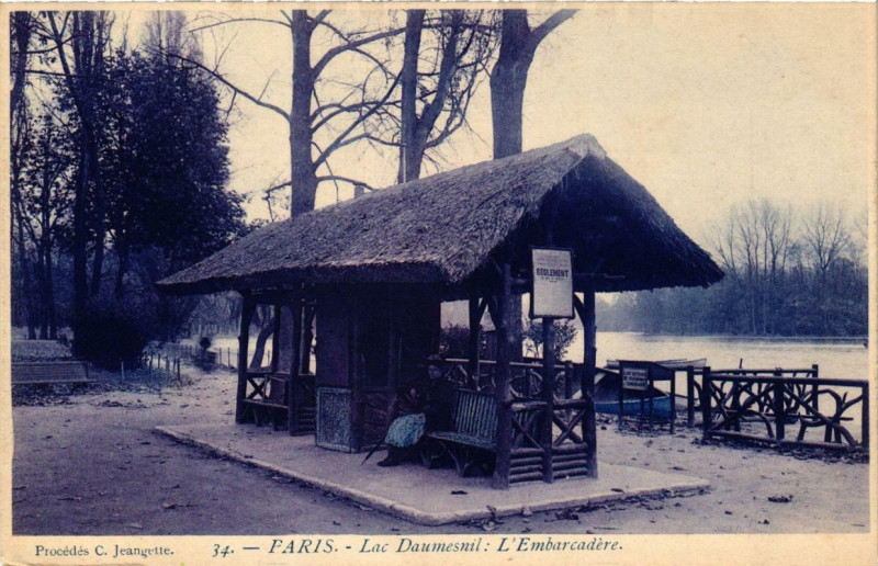 Carte postale ancienne Paris 12e Lac Daumesnil L'Embarcadere à Paris 12e
