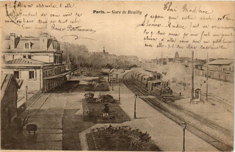 Carte postale ancienne Paris 12e Gare de Reuilly à Paris 12e