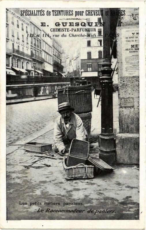 Carte postale ancienne Paris Les Petits métiers parisiens. le Raccomodeur de paniers à Paris
