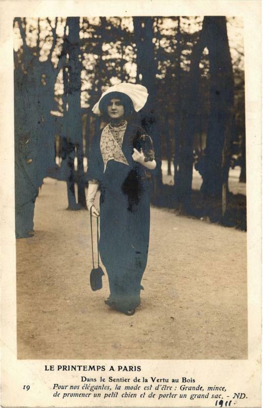 Carte postale ancienne Le printemps à Paris - Dans le Sentier de la Vertu au Bois à Paris 16e