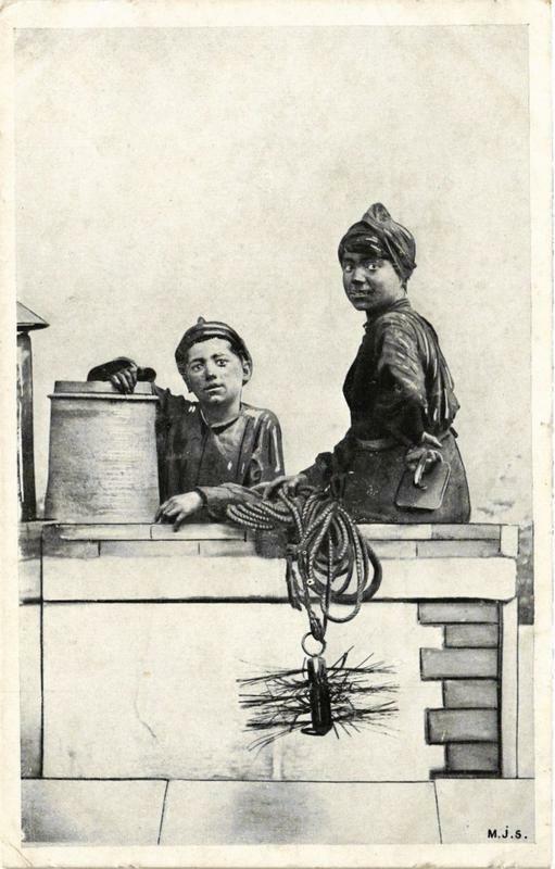 Carte postale ancienne Paris métiers. Les Ramoneurs à Paris