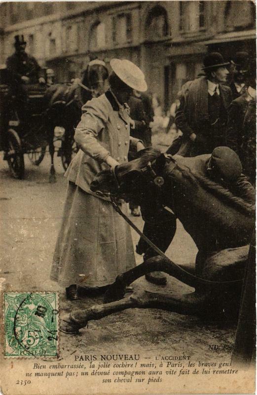 Carte postale ancienne Paris Nouveau L'Accident Cochere à Paris