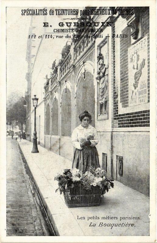 Carte postale ancienne Paris Les Petits métiers parisiens. La Bouquetiere à Paris