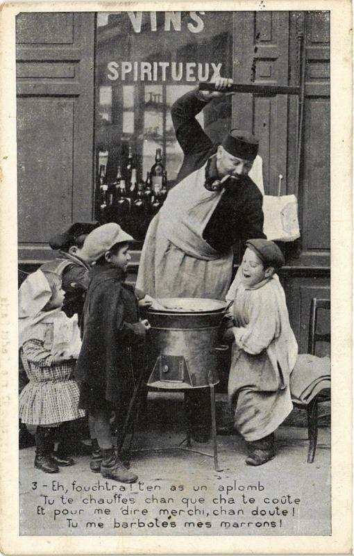 Carte postale ancienne Paris métiers. marrons à Paris