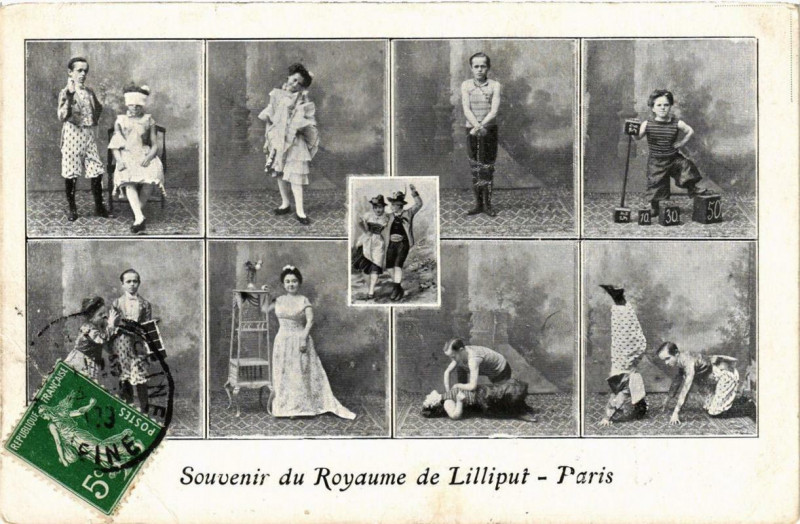 Carte postale ancienne Souvenir du Royaume de Lilliput à Paris 17e
