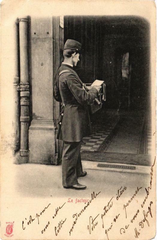 Carte postale ancienne Paris Le facteur à Paris