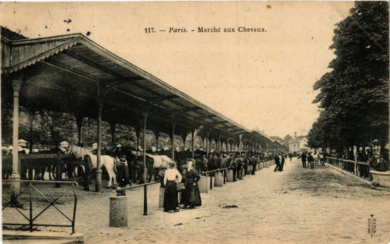 Carte postale ancienne Marché aux Chevaux à Paris 13e