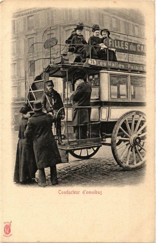 Carte postale ancienne Paris Conducteur d'omnibus à Paris