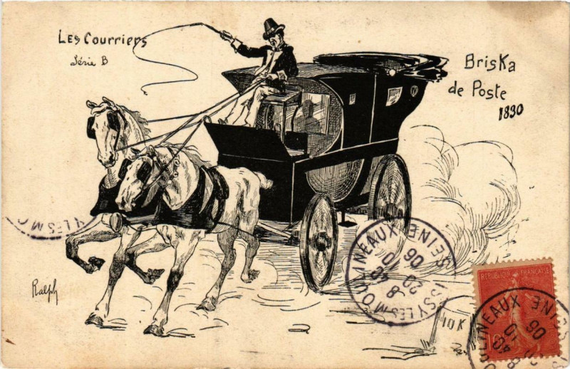 Carte postale ancienne Paris Les Courriers Série B Briska de Poste à Paris
