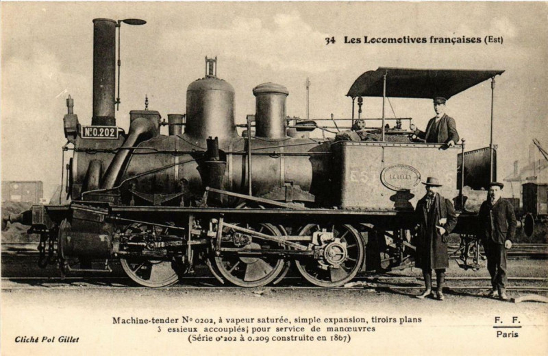 Carte postale ancienne Paris Les Locomotives. Est. No. 0202 à Paris