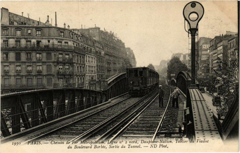 Carte postale ancienne Paris Chemin Fer Métropolitain. Ligne no. 2. Tablier Vaduc à Paris