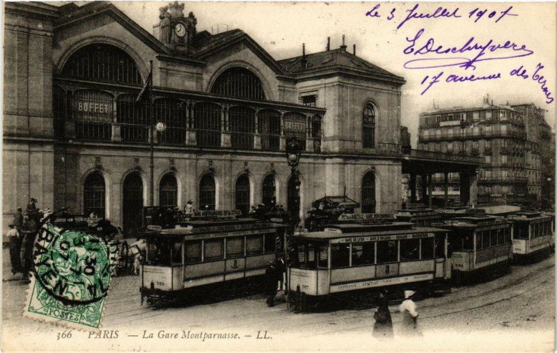 Carte postale ancienne La Gare de Montparnasse à Paris 6e