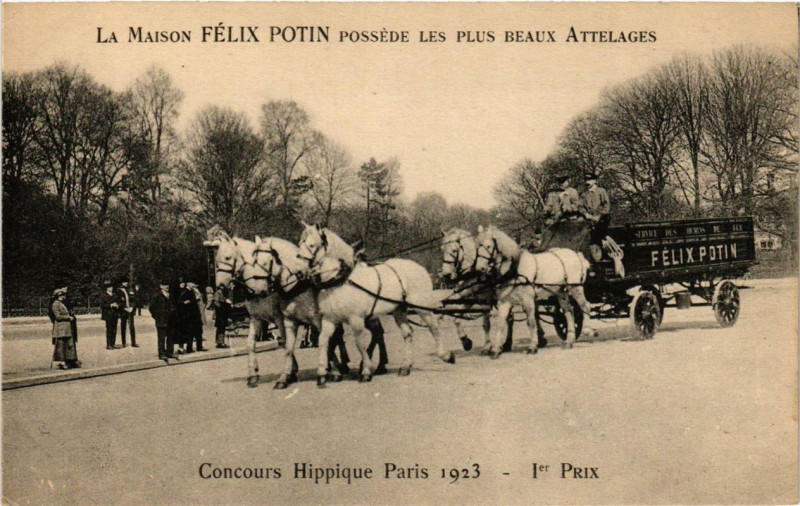 Carte postale ancienne Paris Concours Hippique 1923. La Maison Felix Potin à Paris