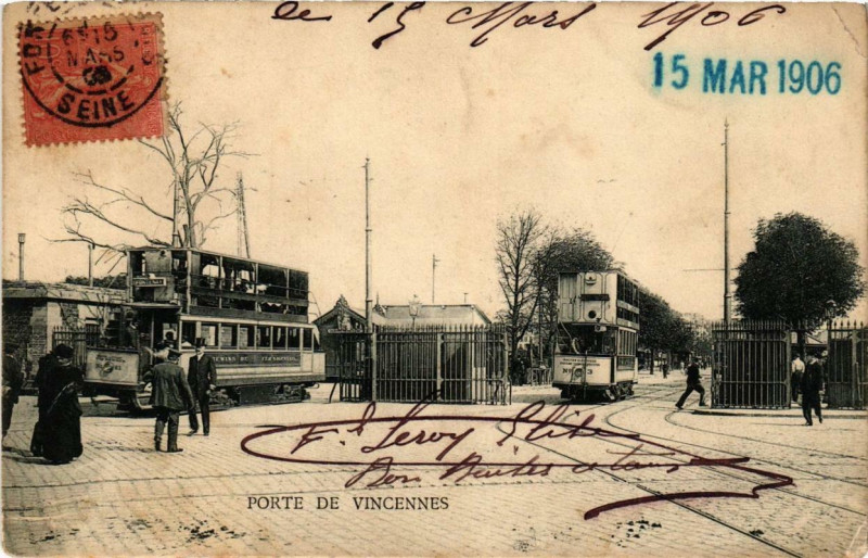 Carte postale ancienne Paris 12e Porte de Vincennes à Paris 12e