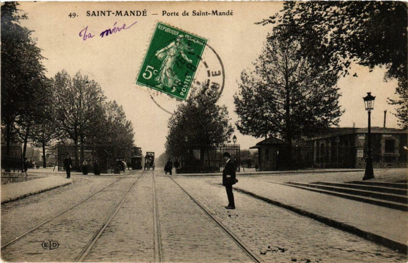 Carte postale ancienne Paris 12e Saint-Mande Porte de Saint-Mandé à Paris 12e