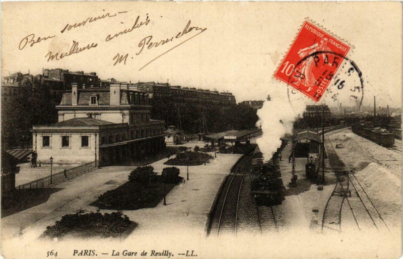 Carte postale ancienne Paris 12e La Gare de Reuilly à Paris 12e