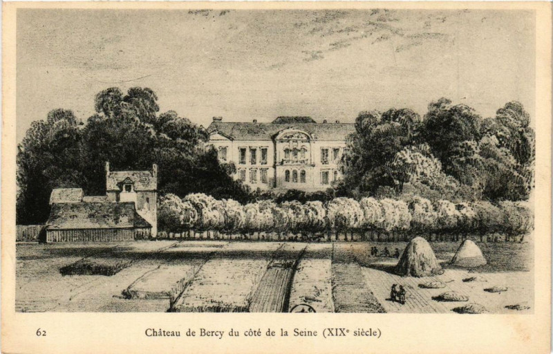 Carte postale ancienne Paris 12e Chateau de Bercy du coté de la Seine à Paris 12e