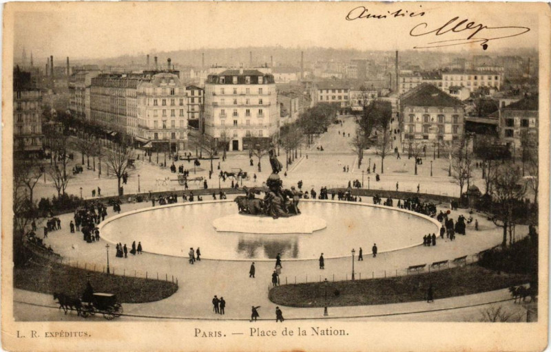 Carte postale ancienne Paris 12e Place de la Nation à Paris 12e