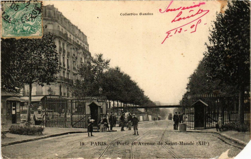 Carte postale ancienne Paris 12e Porte et Avenue de Saint-Mandé à Paris 12e