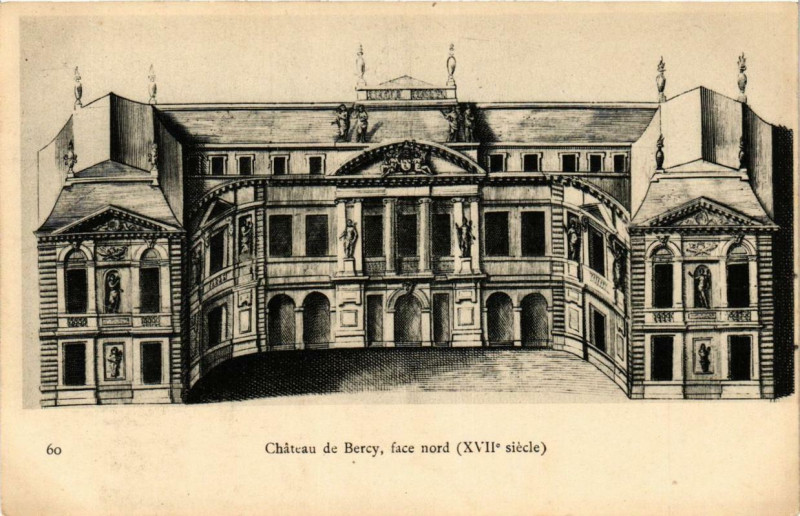 Carte postale ancienne Paris 12e Chateau de Bercy face nord à Paris 12e