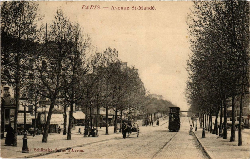 Carte postale ancienne Avenue Saint-Mandé à Paris 12e