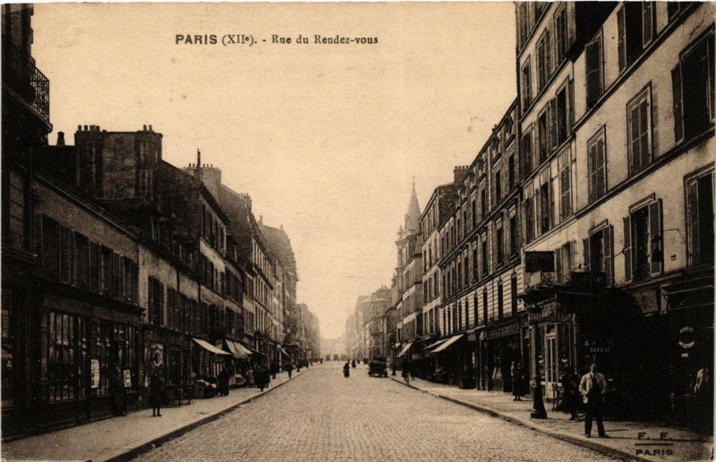 Carte postale ancienne Paris 12e Rue du Rendez-Vous F. Fleury à Paris 12e