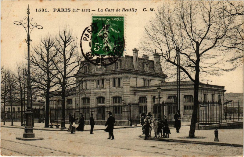 Carte postale ancienne Paris 12e La Gare de Reuilly à Paris 12e