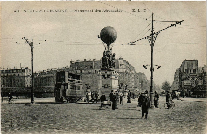 Carte postale ancienne Monument des Aéronautes à Paris 17e