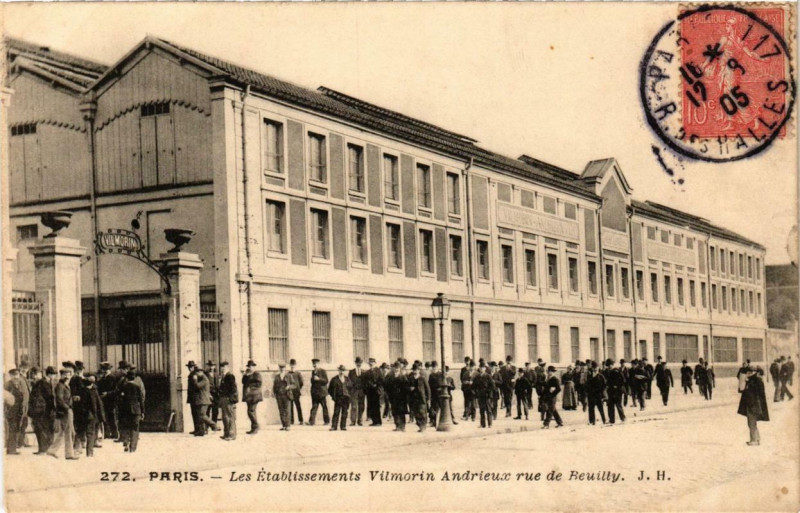 Carte postale ancienne Paris 12e Les Etabl. Vitmorin Andrieux Rue de Reuilly à Paris 12e