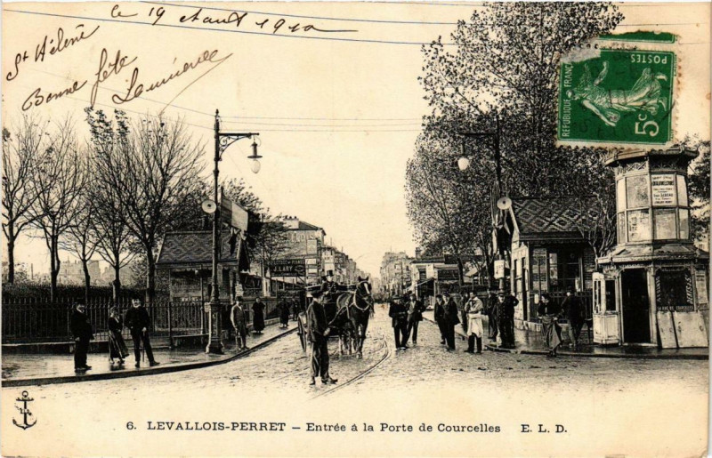 Carte postale ancienne Entrée à la Porte de Courcelles à Paris 17e