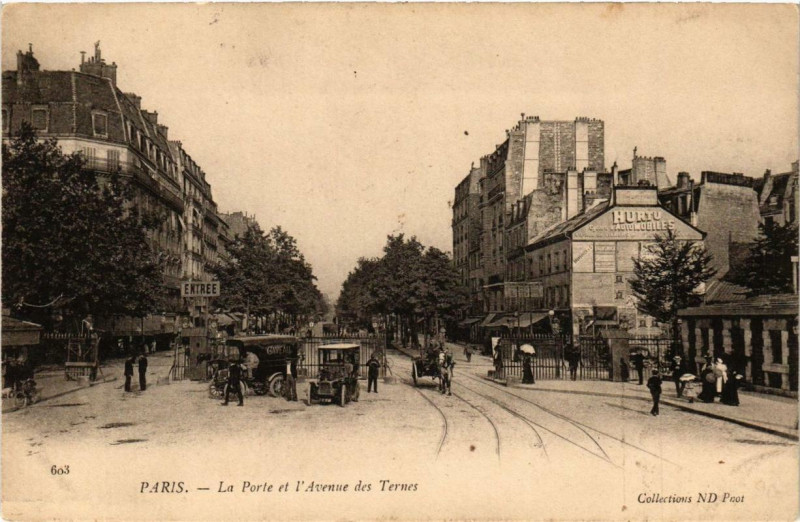 Carte postale ancienne La Porte et l'Avenue des Ternes à Paris 17e