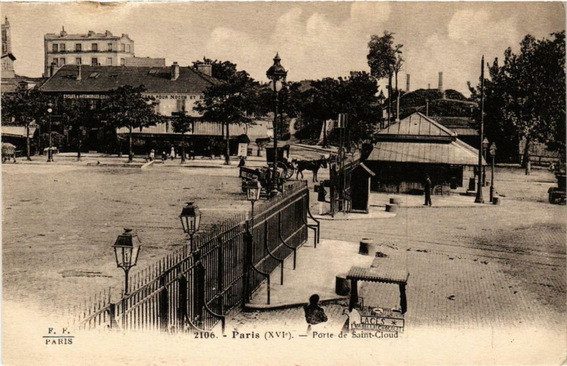 Carte postale ancienne Porte de Saint-Cloud à Paris 16e
