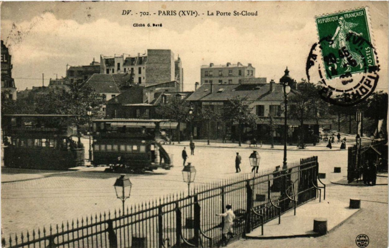 Carte postale ancienne La Porte Saint-Cloud à Paris 16e