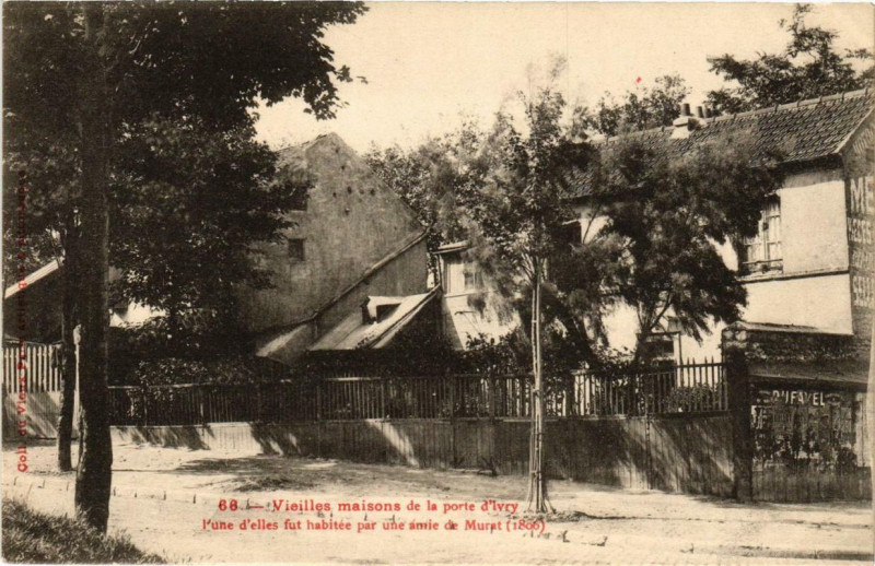 Carte postale ancienne Paris 13e Vieilles maisons de la porte d'Ivry à Paris 13e
