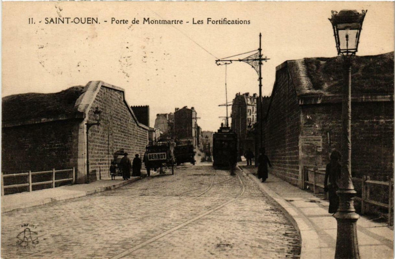 Carte postale ancienne Porte de Montmartre - Les Fortifications à Saint-Ouen-sur-Seine