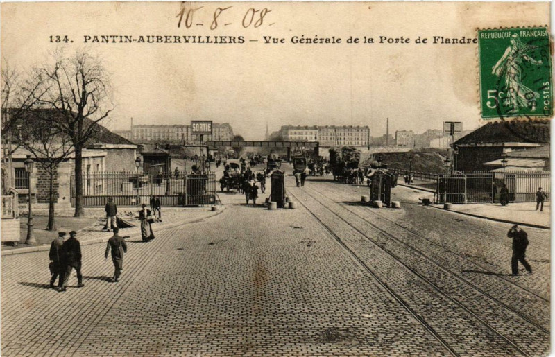 Carte postale ancienne Vue Générale de la Porte de Flandre à Paris 19e