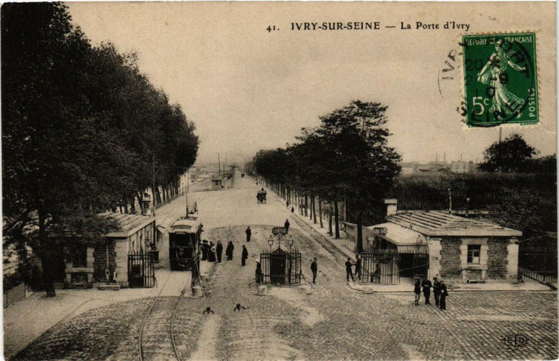 Carte postale ancienne La Porte d'Ivry à Paris 13e